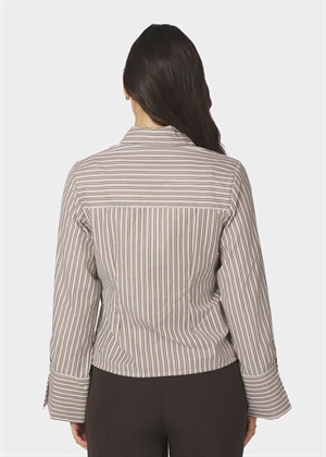 Rosa double mix stripe skjorte Dusty Brown Neo Noir